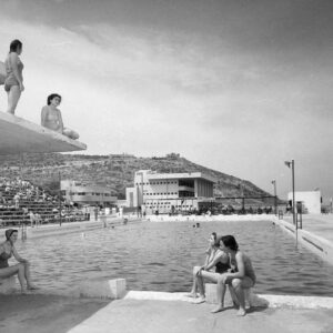 Women at the swimming pool of Bat Galim Casino in Haifa