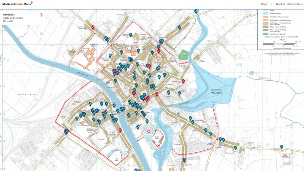 A screenshot from the Medieval Murder Map